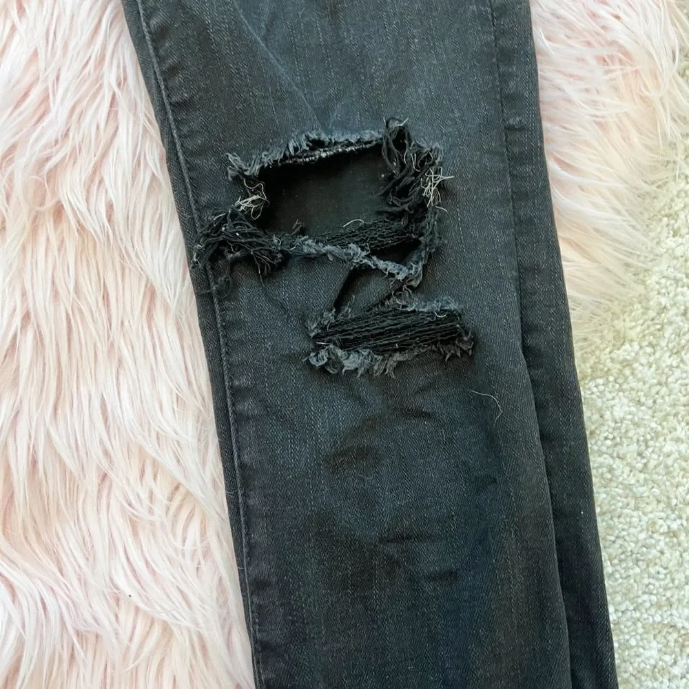 Black destroyed AE jeans